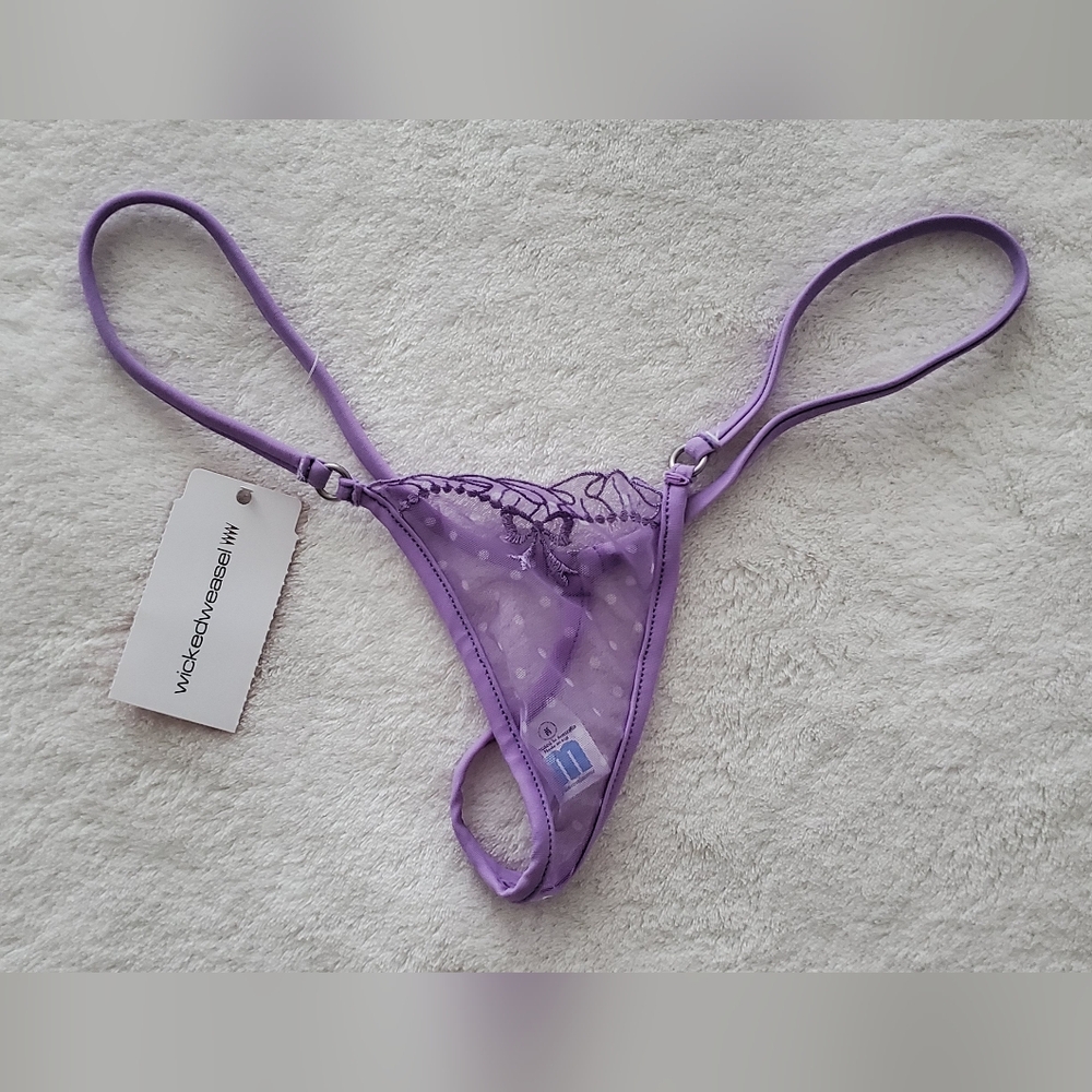 NWT Rare Wicked Weasel Purple Sheer Thong Knicker